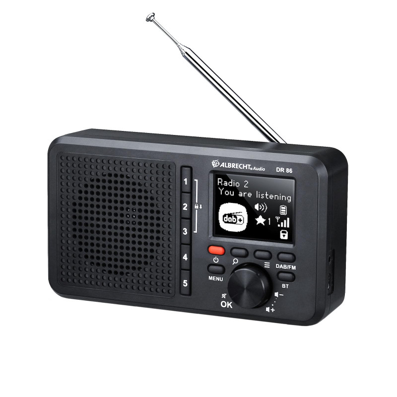 Albrecht DR 86-27861 - Petite Radio pour Personnes âgées - Dab+/FM - Streaming de Musique - Batterie intégrée de 2200 mAh - Tran Albrecht DR 86-27861 - Petite Radio pour Personnes âgées - Dab+/FM - Streaming de Musique - Batterie intégrée de 2200 mAh - Tran