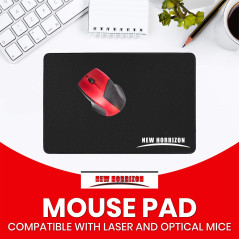 New Horrizon Grand tapis de souris de gaming avec base en caoutchouc antidérapant Noir 290 x 210 x 5 mm