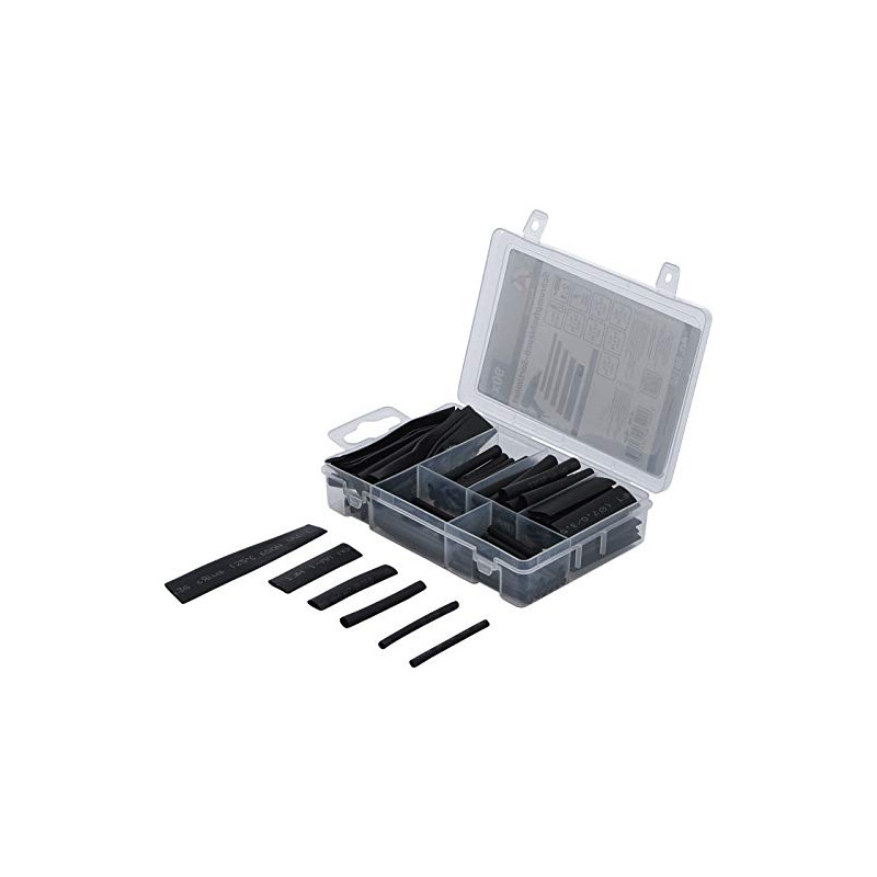 BGS Diy 88152 | Assortiment de gaines thermorétractables | noir | 90 pièces
