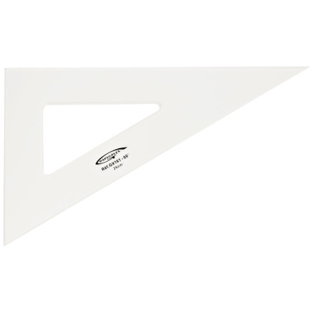 Graphoplex Equerre 60° 3 bords droits 26 cm Transparent