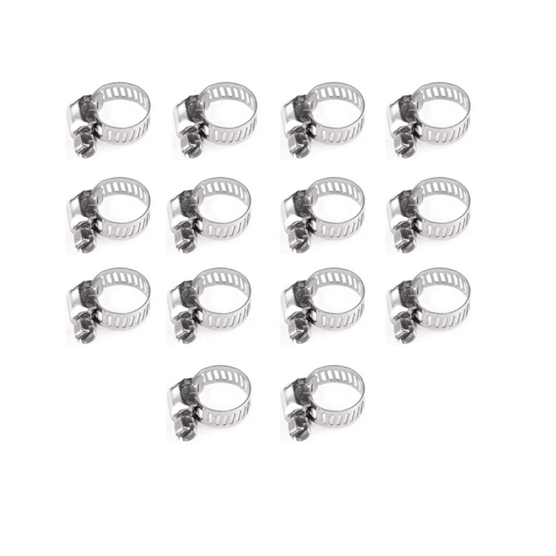 Lot de 14 colliers de serrage réglables en acier inoxydable 304 - 6 à 12 mm - De qualité supérieure - Anti-rouille - Durable - P Lot de 14 colliers de serrage réglables en acier inoxydable 304 - 6 à 12 mm - De qualité supérieure - Anti-rouille - Durable - P