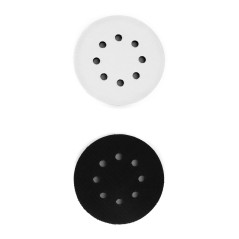 QWORK® 2PCS 125mm Tampon de Ponçage Souple, Tampon Interface en Éponge pour Disques de Ponçage (8 Trous)