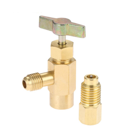 SURIEEN R1234yf - Décapsuleur de robinet auto-scellant - Outil de valve à filetage F-1/4 SAE 1/2 Acme LH - Avec adaptateur de co