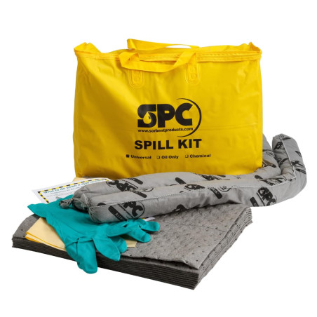 SPC® by Brady Kit Anti-Pollution Universel – Kit Absorbant pour Huiles, Eau, Solvants et Liquides de Refroidissement, Inclus 10