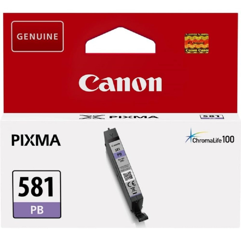 Canon CLI-581 PB Cartouche Bleu Photo Certifié Canon (Emballage carton) Canon CLI-581 PB Cartouche Bleu Photo Certifié Canon (Emballage carton)