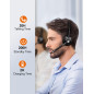 TECKNET Casque d'écoute Bluetooth, Casque d'écoute sans Fil avec Microphone antibruit pour Camionneur, Mains Libres avec Microph TECKNET Casque d'écoute Bluetooth, Casque d'écoute sans Fil avec Microphone antibruit pour Camionneur, Mains Libres avec Microph