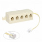 Cablecc - Module jack 6P4C RJ11 RJ12 - Adaptateur 1 entrée et 5 sorties - Séparateur de ligne téléphonique - Coloris beige Cablecc - Module jack 6P4C RJ11 RJ12 - Adaptateur 1 entrée et 5 sorties - Séparateur de ligne téléphonique - Coloris beige