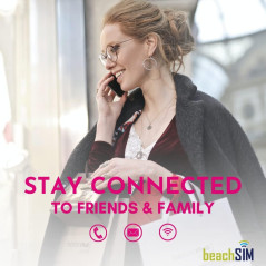 BeachSIM Carte SIM prépayée USA 20 Jours. Données 5G, appels et SMS illimités.Réseau T-Mobile. Compatible avec iOS et Android.
