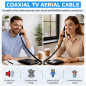 Keple Câble téléphonique RJ10 noir courbé en spirale à ressort pour combiné téléphonique 3 mètres Compatible avec les téléphones Keple Câble téléphonique RJ10 noir courbé en spirale à ressort pour combiné téléphonique 3 mètres Compatible avec les téléphones