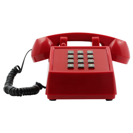 Opis PushMeFon Cable: Téléphone Fixe Vintage rétro à Touches, idéal pour Une décoration Murale ou Un Usage coloré Rouge