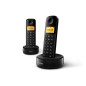 Philips D160 Téléphone Fixe sans Fil Duo - DECT Téléphone avec Grand Écran 1,6″ – Ligne Maison avec Mode ECO & Interphone - Noir Philips D160 Téléphone Fixe sans Fil Duo - DECT Téléphone avec Grand Écran 1,6″ – Ligne Maison avec Mode ECO & Interphone - Noir