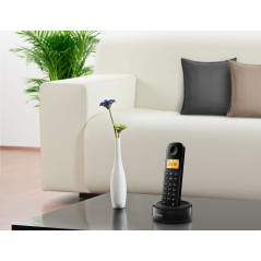 Philips D160 Téléphone Fixe sans Fil Duo - DECT Téléphone avec Grand Écran 1,6″ – Ligne Maison avec Mode ECO & Interphone - Noir