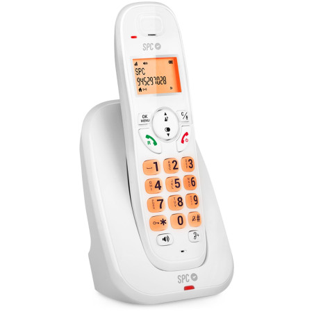 SPC Kairo - Téléphone Fixe sans Fil, Touches et écran éclairés, Identification de l'appelant, Volume Extra, compatibilité Gap, M
