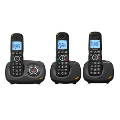 ALCATEL XL595 B Voice Trio - Téléphone Fixe Sans Fil Senior Avec Répondeur - Grand Écran Rétroéclairé - Mains Libres - Fonction