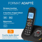 ALCATEL XL595 B Voice Trio - Téléphone Fixe Sans Fil Senior Avec Répondeur - Grand Écran Rétroéclairé - Mains Libres - Fonction 