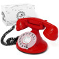 Opis Technology FunkyFon Cable : Téléphone rétro au Style des années 1920 avec Cadran Rotatif Rouge Opis Technology FunkyFon Cable : Téléphone rétro au Style des années 1920 avec Cadran Rotatif Rouge