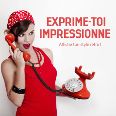 Opis Technology FunkyFon Cable : Téléphone rétro au Style des années 1920 avec Cadran Rotatif Rouge