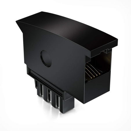 deleyCON Adaptateur de téléphone TAE-F vers RJ11 femelle 6P4C - Adaptateur de câble pour routeur - Noir