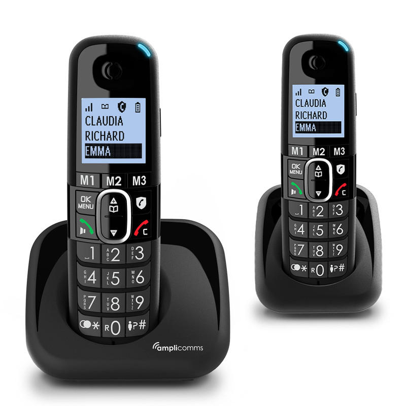 Amplicomms BigTel 1502 Duo, téléphone DECT sans Fil à Grosses Touches, 2 combinés, Audio-Boost, sonneries puissantes, Compatible Amplicomms BigTel 1502 Duo, téléphone DECT sans Fil à Grosses Touches, 2 combinés, Audio-Boost, sonneries puissantes, Compatible