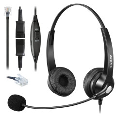 Callez RJ45 Casque Téléphone Fixe avec Micro Anti-Bruit & Quick Disconnect, Micro Casque Téléphonique Filaire Compatible avec Si