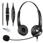 Callez RJ45 Casque Téléphone Fixe avec Micro Anti-Bruit & Quick Disconnect, Micro Casque Téléphonique Filaire Compatible avec Si Callez RJ45 Casque Téléphone Fixe avec Micro Anti-Bruit & Quick Disconnect, Micro Casque Téléphonique Filaire Compatible avec Si