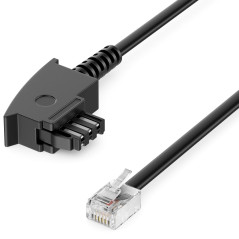 deleyCON 3,0m Câbles Téléphoniques TAE-F Mâle à RJ11 Mâle 6P4C Câble Plat Terminaux Analogiques à Prise Téléphonique TAE-F Télép