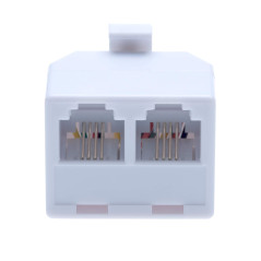 Cable Landline Répartiteur universel 2 voies 2 prises RJ11 vers prise mâle RJ11 Blanc