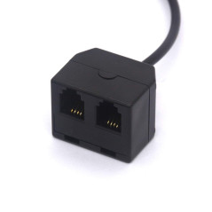 Tomost Répartiteur de casque RJ9 4P4C mâle vers 2 RJ9 femelle pour Plantronics, Jabra, Hot Desking Office Phones