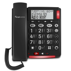 Amplicomms BigTel 48 Plus Téléphone Filaire à Grand Bouton avec Mains Libres et Audio Boost 40dB, sonneries Extra Fortes, Compat