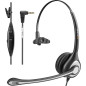 Wantek Casque téléphonique avec Prise Jack 2,5 mm avec Microphone antibruit et contrôle du Volume, Casque téléphonique Fixe sans Wantek Casque téléphonique avec Prise Jack 2,5 mm avec Microphone antibruit et contrôle du Volume, Casque téléphonique Fixe sans