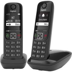 Gigaset AS690 Duo Teléfono DECT/analógico Identificador de llamadas Negro