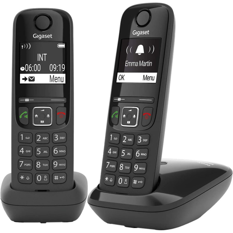 Gigaset AS690 Duo Teléfono DECT/analógico Identificador de llamadas Negro Gigaset AS690 Duo Teléfono DECT/analógico Identificador de llamadas Negro