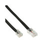 InLine 18648 câble de téléphone 10 m Noir - Cables de téléphone (10 m, RJ45, RJ12, Noir, Male connector / Male connector, Plat)