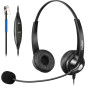 Casque Téléphone Fixe RJ9 avec Micro Anti-Bruit, Oreillette Téléphonique pour Cisco 7962G 7861 7821 7941G 8841 8845 8861 7811 68