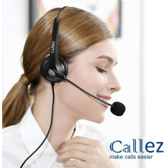 Casque Téléphone Fixe RJ9 avec Micro Anti-Bruit, Oreillette Téléphonique pour Cisco 7962G 7861 7821 7941G 8841 8845 8861 7811 68
