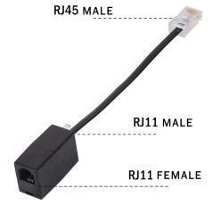 HAWAKA Adaptateur RJ11 vers RJ45, Prise 6P4C vers 8P8C