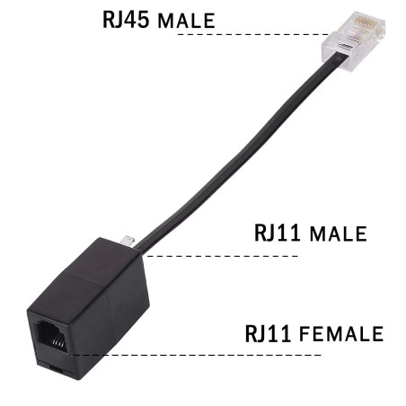 HAWAKA Adaptateur RJ11 vers RJ45, Prise 6P4C vers 8P8C