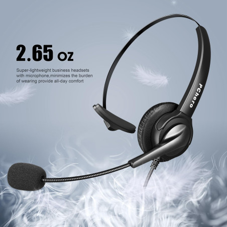 Pour Casque Téléphones IP Cisco, PChero 6ft Mains libres Noise Monaural Call Center Cancelling Corded 4-Pin RJ9 Cristal Head Cas