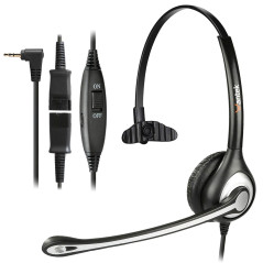 WANTEK Casque de téléphone sans fil avec micro antibruit Fiche jack de 2,5 mm Pour téléphone fixe Gigaset C430 C610 S850 Panason
