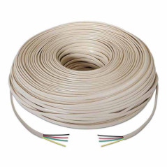AISENS A143-0321 - Bobine de câble téléphonique 4C de 100 m, Couleur Beige