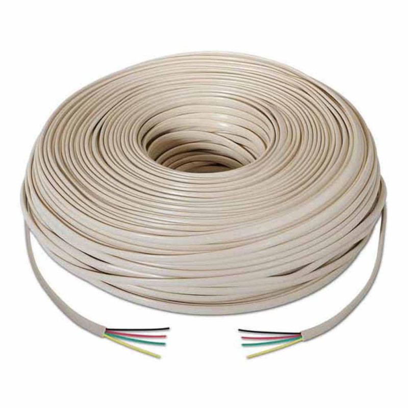 AISENS A143-0321 - Bobine de câble téléphonique 4C de 100 m, Couleur Beige AISENS A143-0321 - Bobine de câble téléphonique 4C de 100 m, Couleur Beige