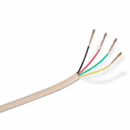 AISENS A143-0321 - Bobine de câble téléphonique 4C de 100 m, Couleur Beige