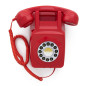 GPO 746 - Téléphone Fixe Rétro à Bouton- Poussoir Mural - Cordon Extansible, Sonnerie Authentique - Rouge GPO 746 - Téléphone Fixe Rétro à Bouton- Poussoir Mural - Cordon Extansible, Sonnerie Authentique - Rouge