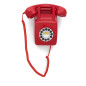 GPO 746 - Téléphone Fixe Rétro à Bouton- Poussoir Mural - Cordon Extansible, Sonnerie Authentique - Rouge GPO 746 - Téléphone Fixe Rétro à Bouton- Poussoir Mural - Cordon Extansible, Sonnerie Authentique - Rouge