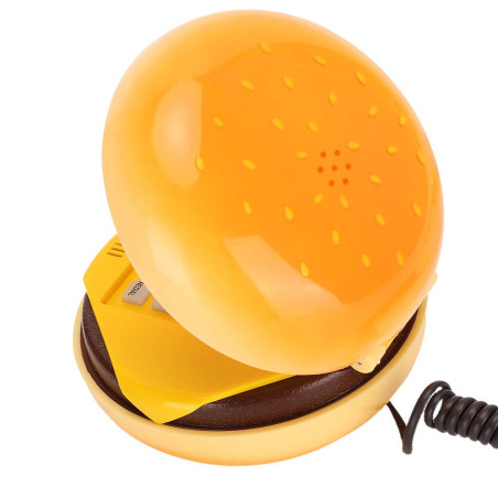 Tonysa Téléphone Fixe, téléphone Filaire à Hamburger émulational de nouveauté, téléphone de décoration à la Mode avec Multifonct