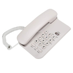 Garsent Téléphone Filaire, Téléphone Fixe Mains Libres avec Gros Boutons pour Maison Bureau Hôtel.(Blanc)