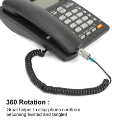 Dragon Trading Démêlant pour cordon téléphonique, 0,25 cm, universel, noir