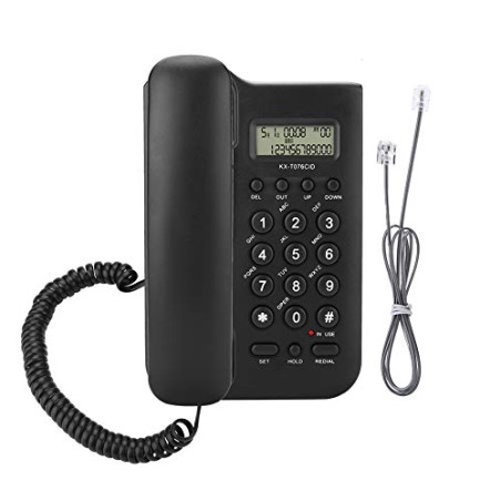 Zerone Téléphone Fixe Mural Filaire avec Identification de l'appelant pour Bureau à Domicile