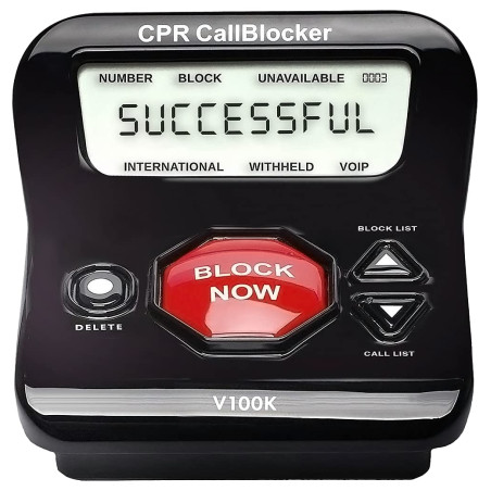 Bloqueur d'Appels CPR V100K - La Solution no.1 en France pour Les Téléphones Fixes et sans Fil. Préchargement de100,000 Numéros