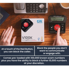 Bloqueur d'Appels CPR V100K - La Solution no.1 en France pour Les Téléphones Fixes et sans Fil. Préchargement de100,000 Numéros 